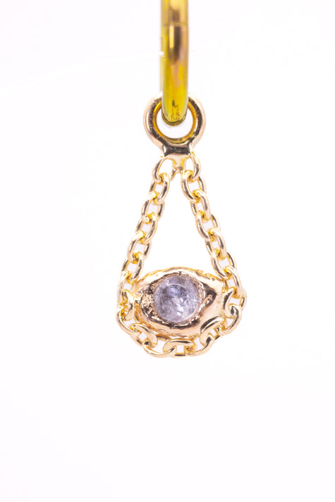 Chain Loop with Blue Sapphire charm